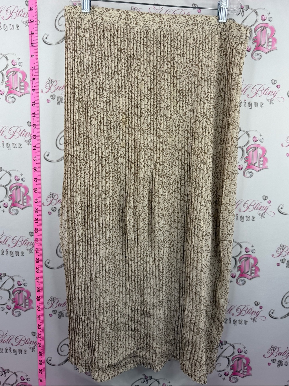 MR.JAX skirt pleated Beige Ribbed Knit Maxi Skirt - Neutral Women's Skirt